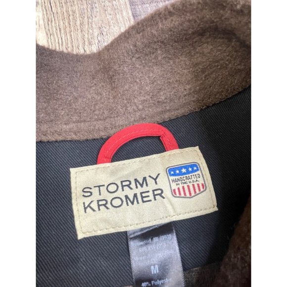 Stormy Kormer Women M Pea Coat Isle Jacket Wool Blend Brown Soft Button Front - Picture 4 of 8